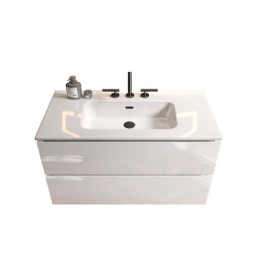 tia 36" white glossy bathroom vanity with sink