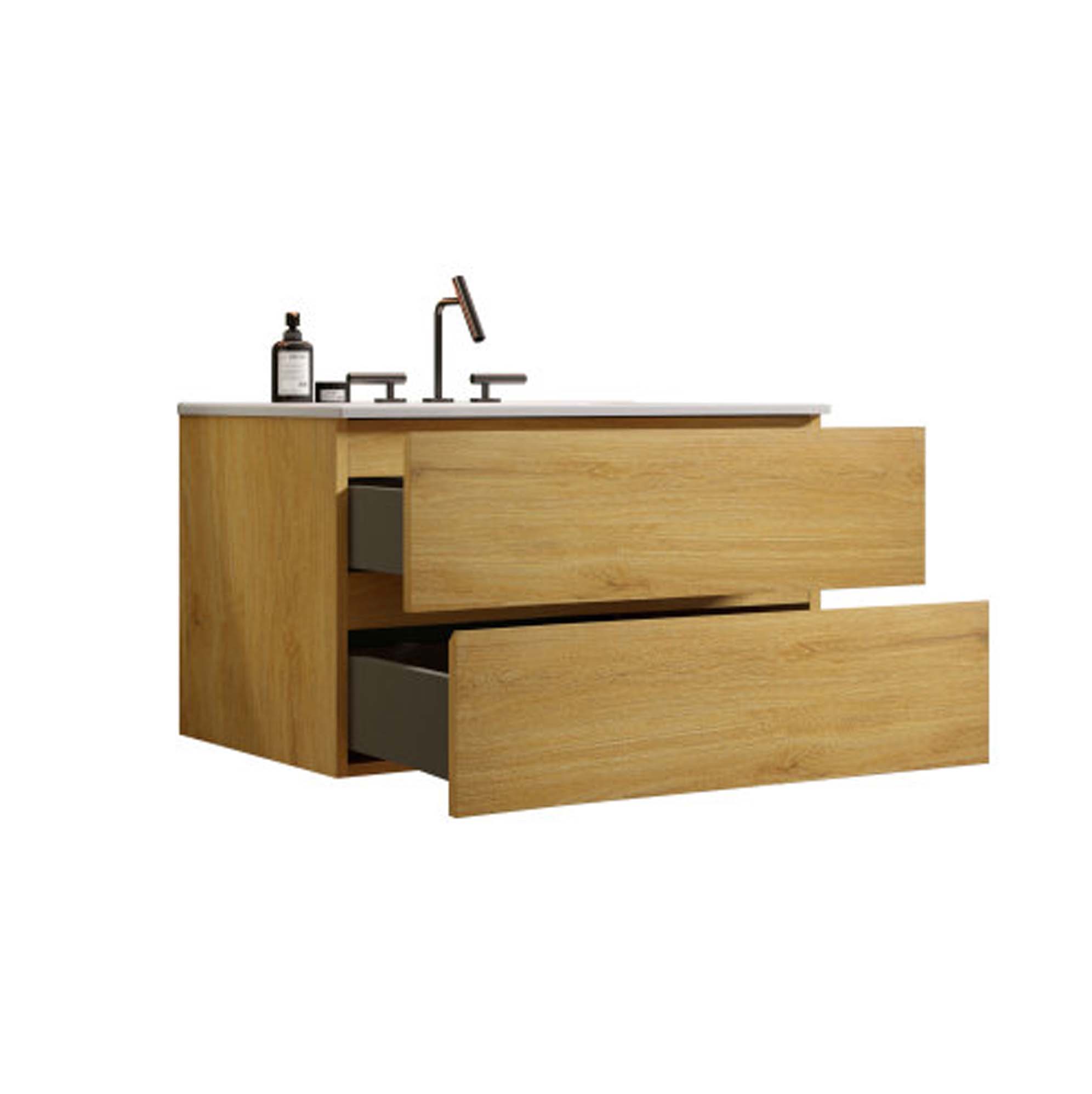 tia 36" natural oak bathroom vanity with sink