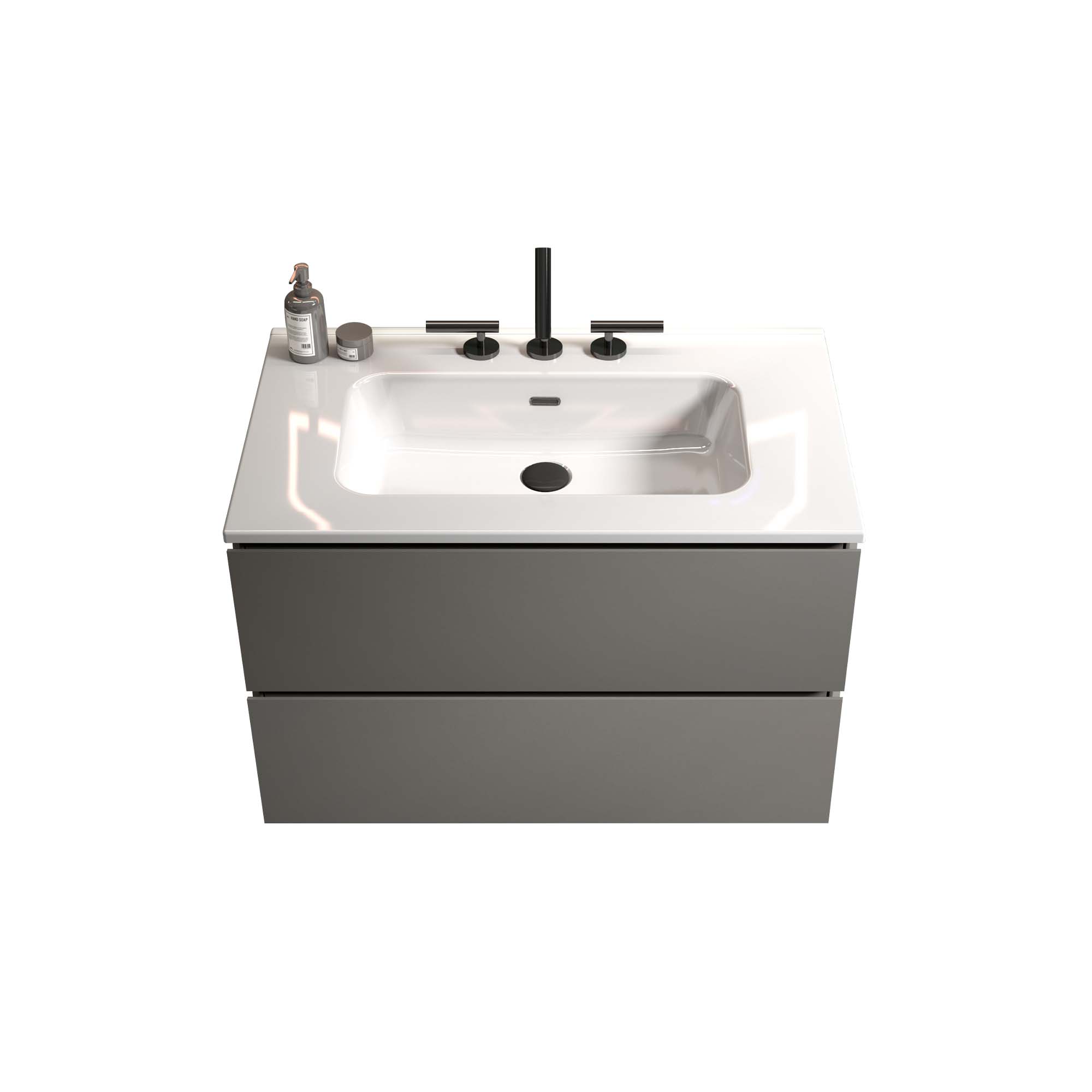 tia 30" space grey bathroom vanity with sink
