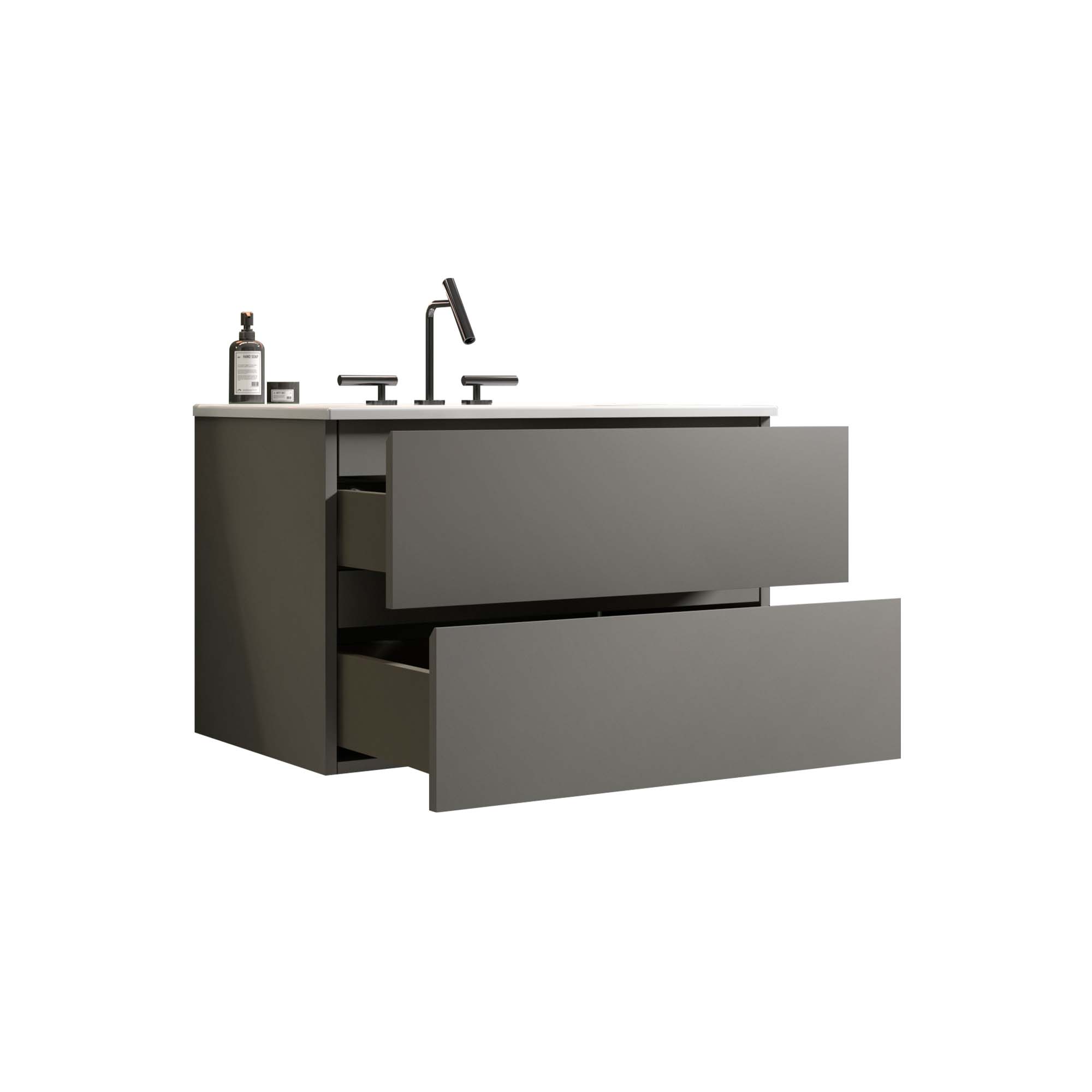 tia 30" space grey bathroom vanity with sink