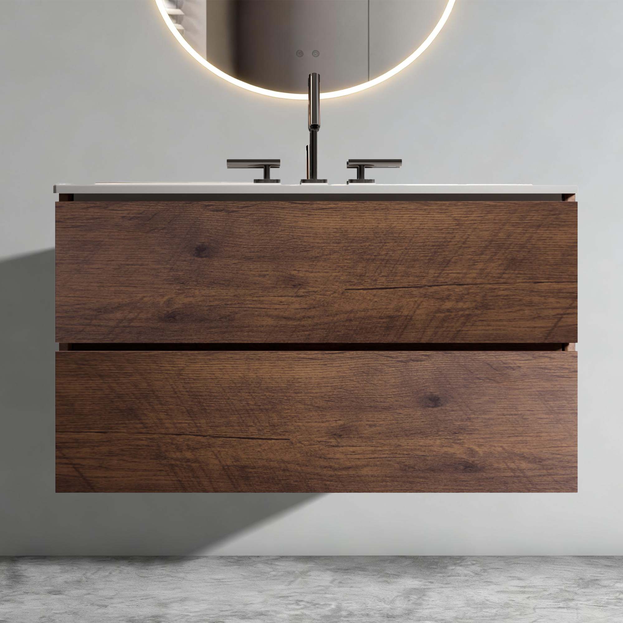 tia 36" walnut bathroom vanity with sink