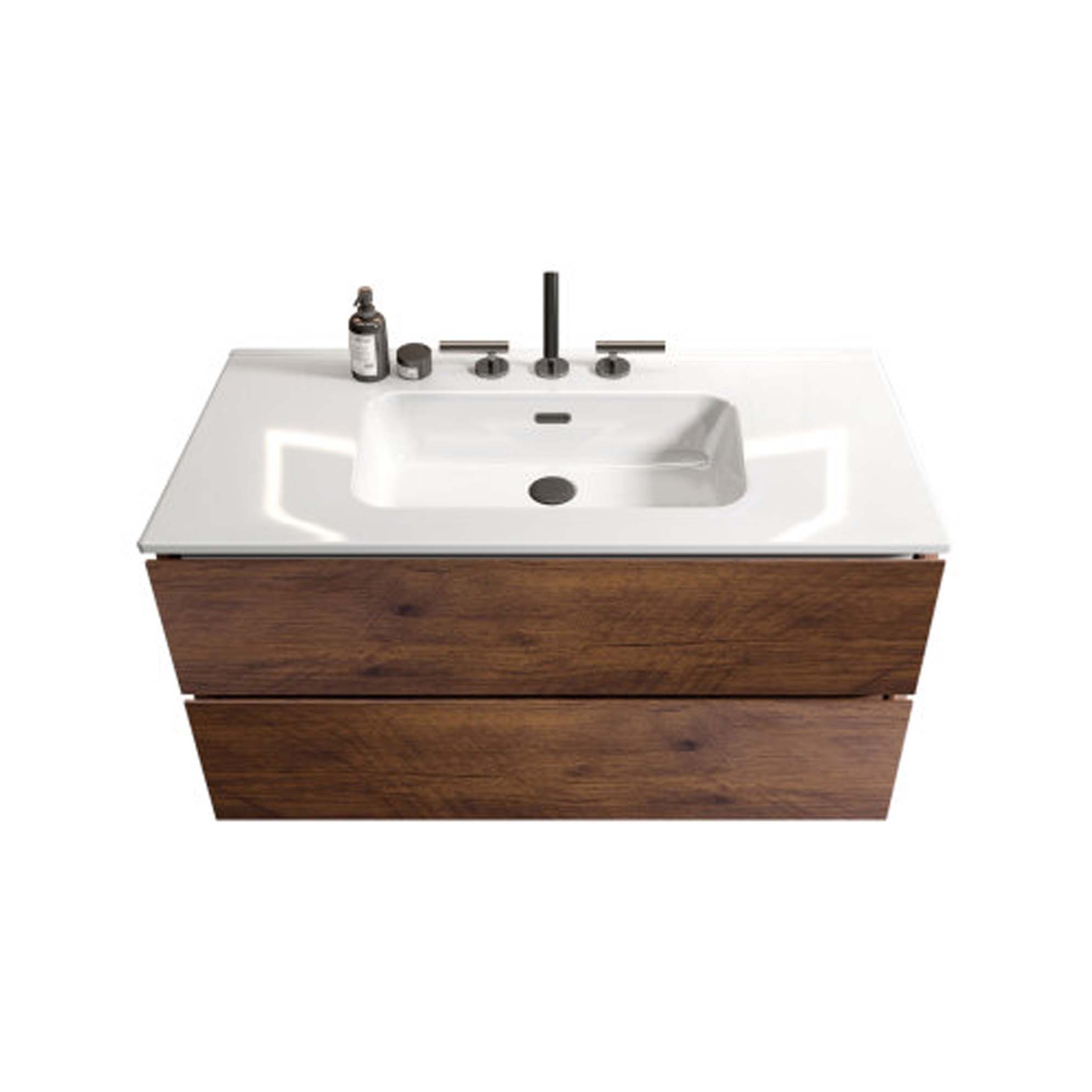 tia 36" walnut bathroom vanity with sink