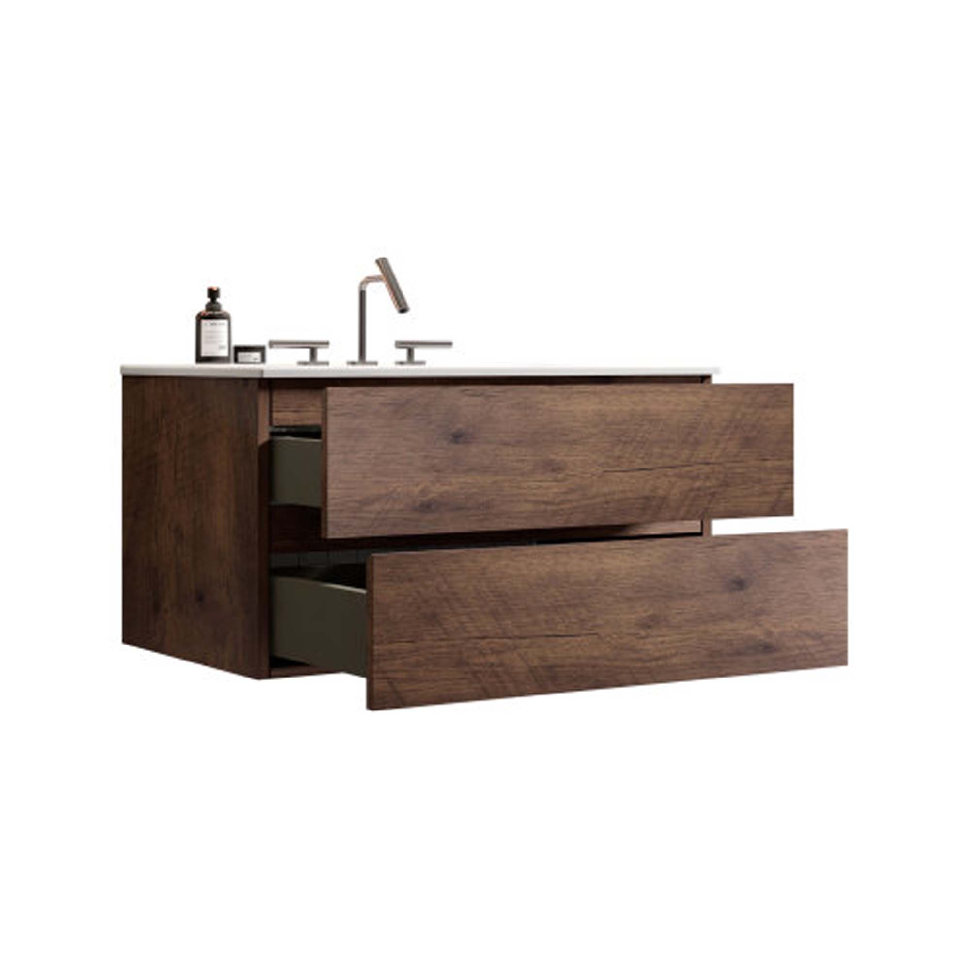 tia 36" walnut bathroom vanity with sink