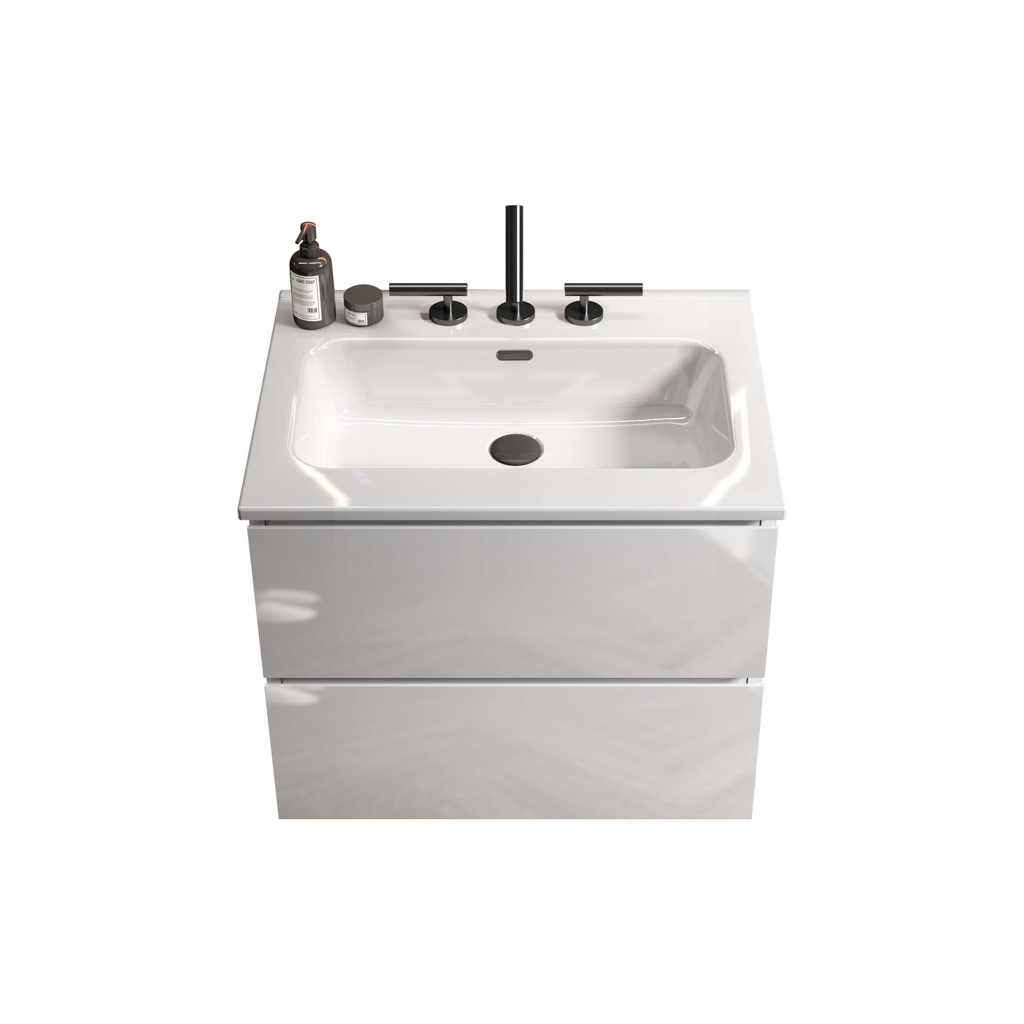 tia 24" white glossy bathroom vanity with sink