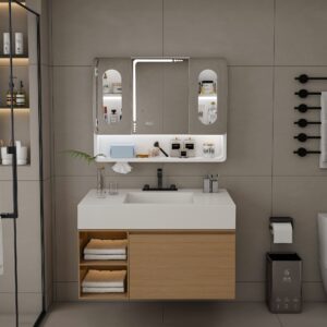 bathroom mirror cabinet with led lights