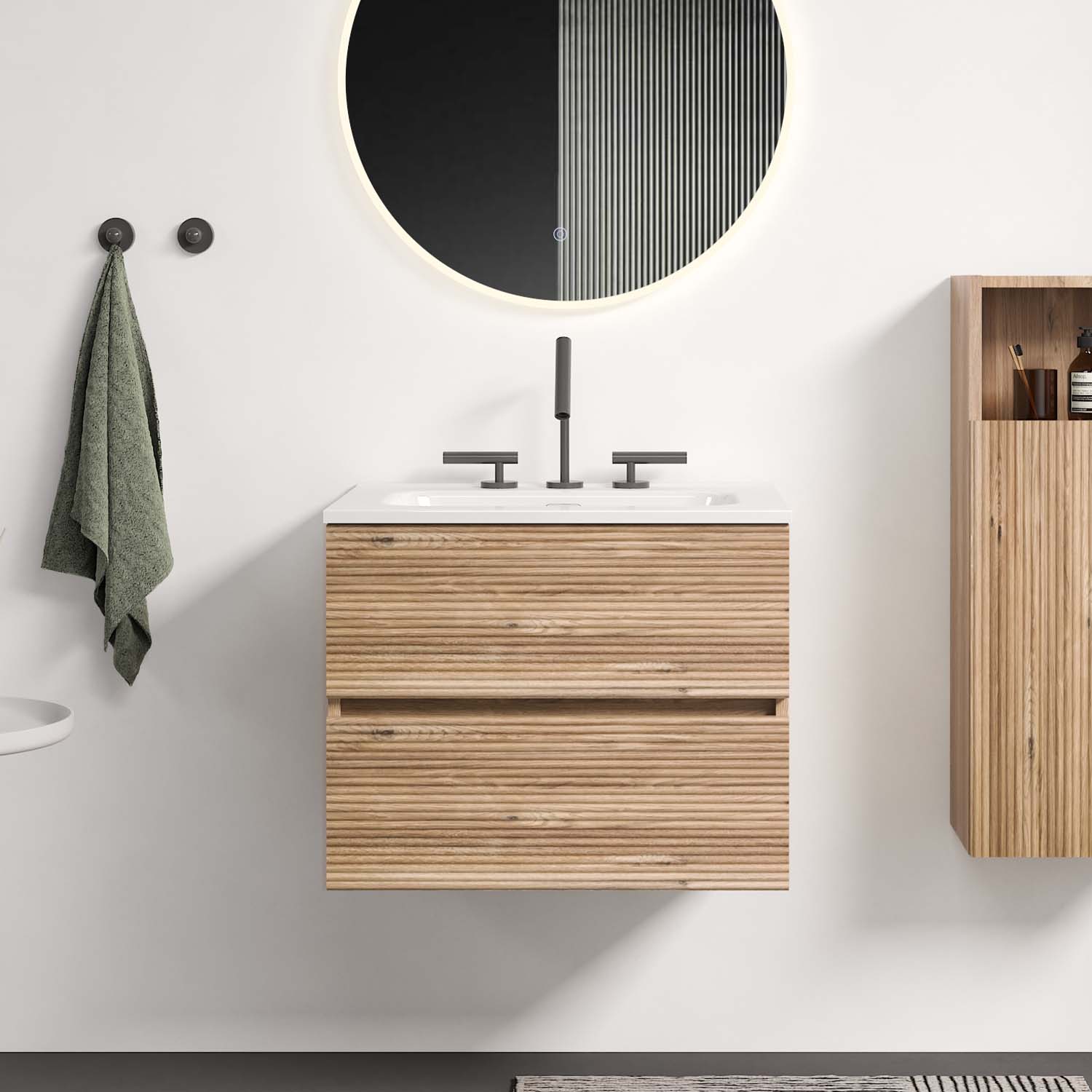 gloria 24" rough oak bathroom vanity with sink