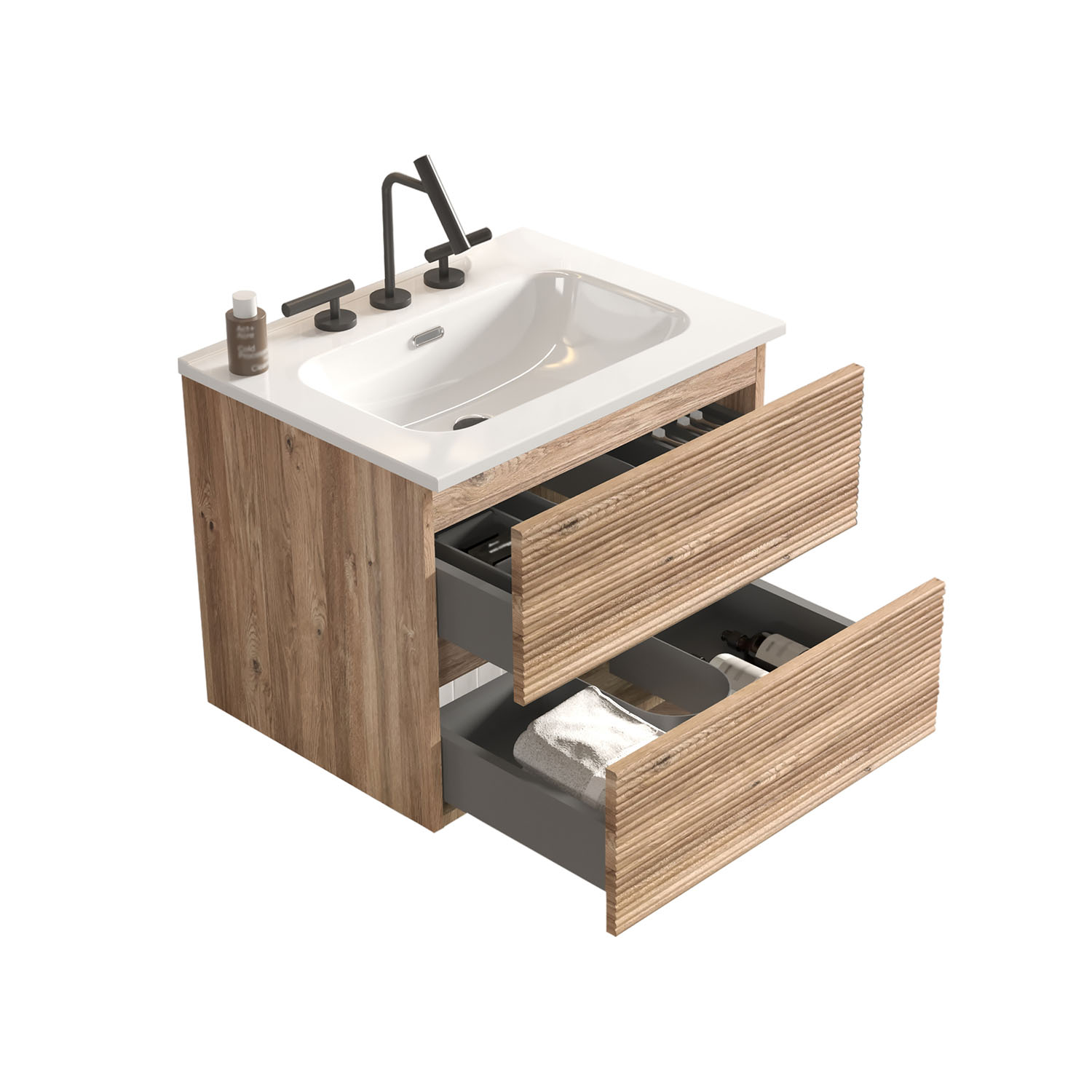 gloria 24" rough oak bathroom vanity with sink