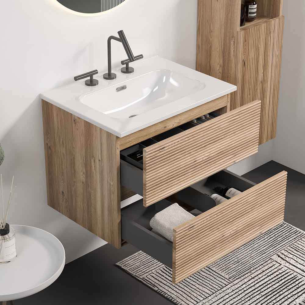 gloria 24" rough oak bathroom vanity with sink