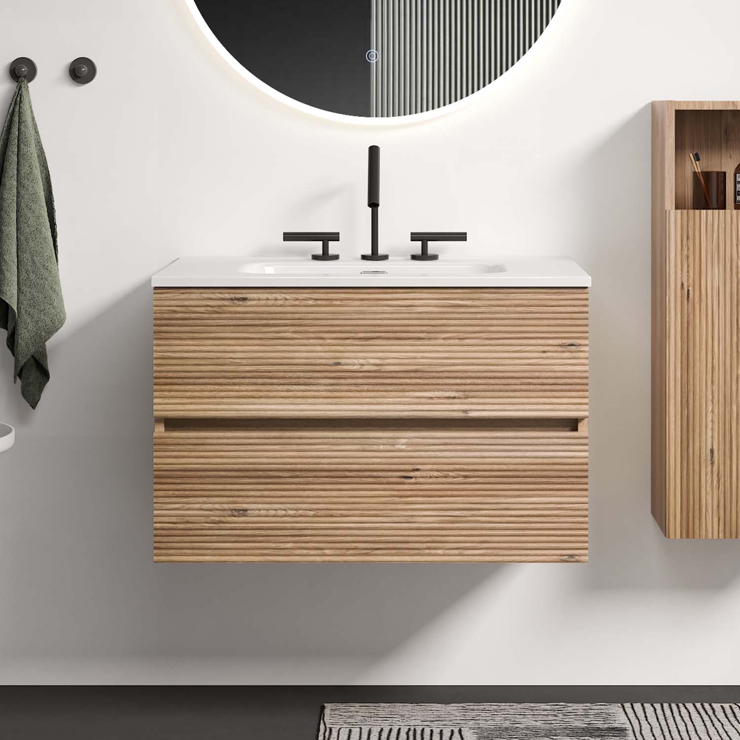 gloria 30" rough oak bathroom vanity with sink