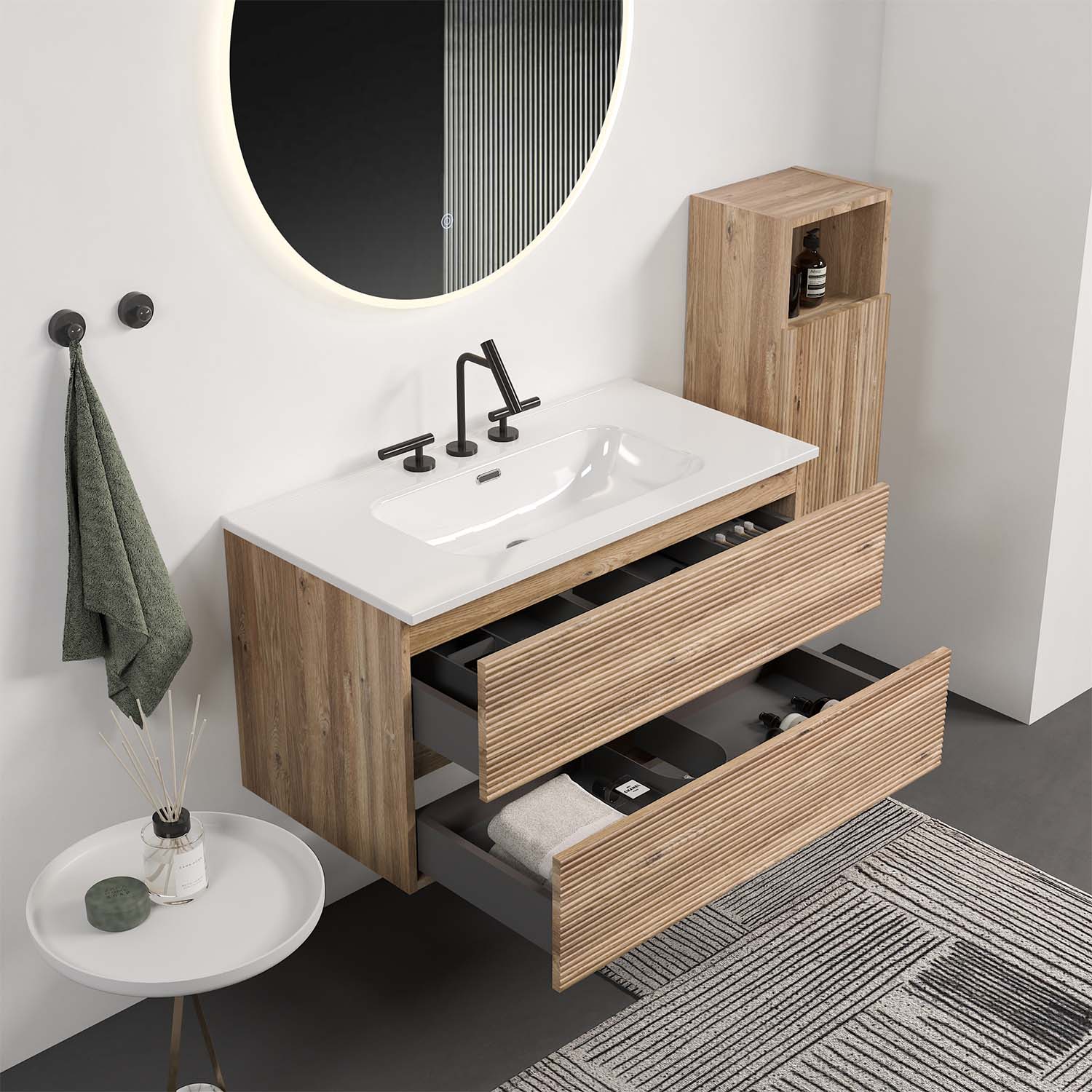 gloria 36" oak bathroom vanity with sink