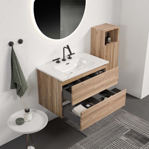gloria 30" rough oak bathroom vanity with sink