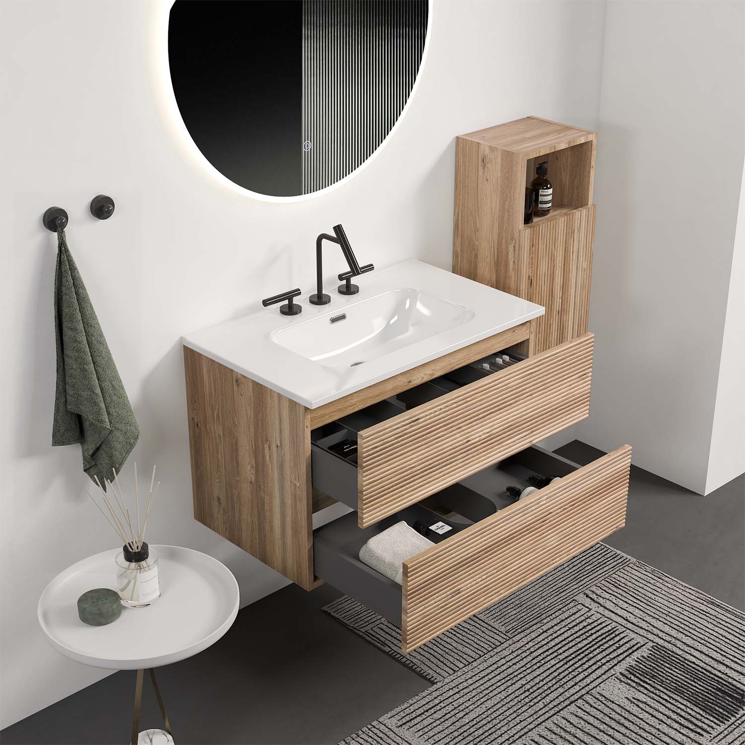 gloria 30" rough oak bathroom vanity with sink