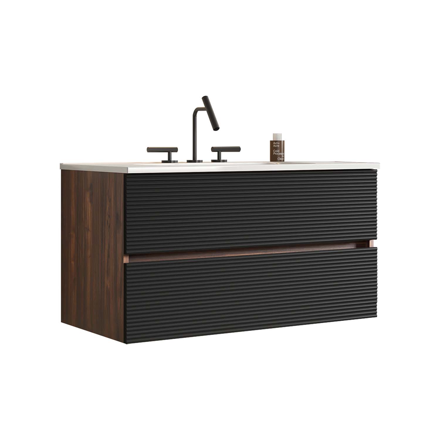 gloria 36" black bathroom vanity with sink