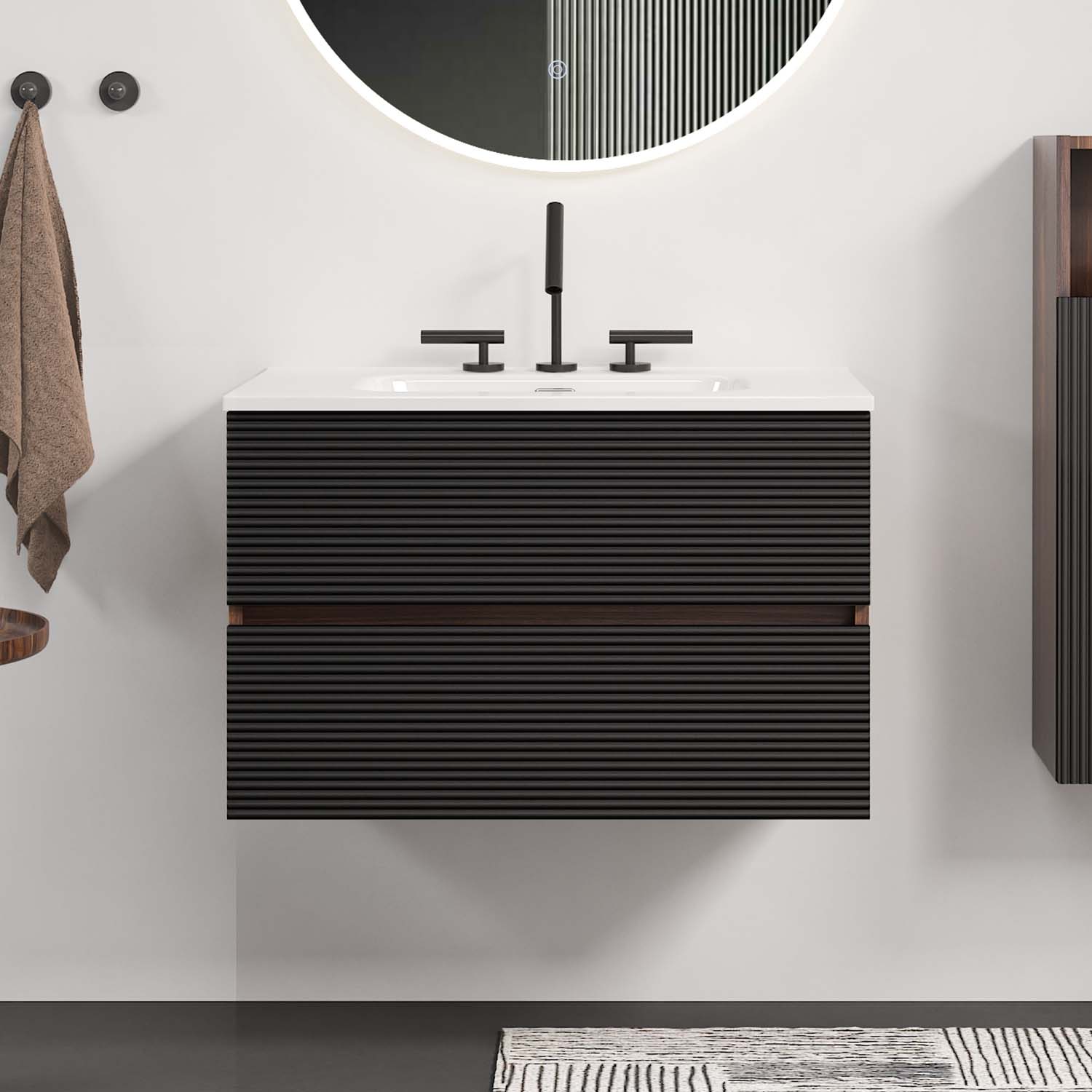 gloria 30" black bathroom vanity with sink