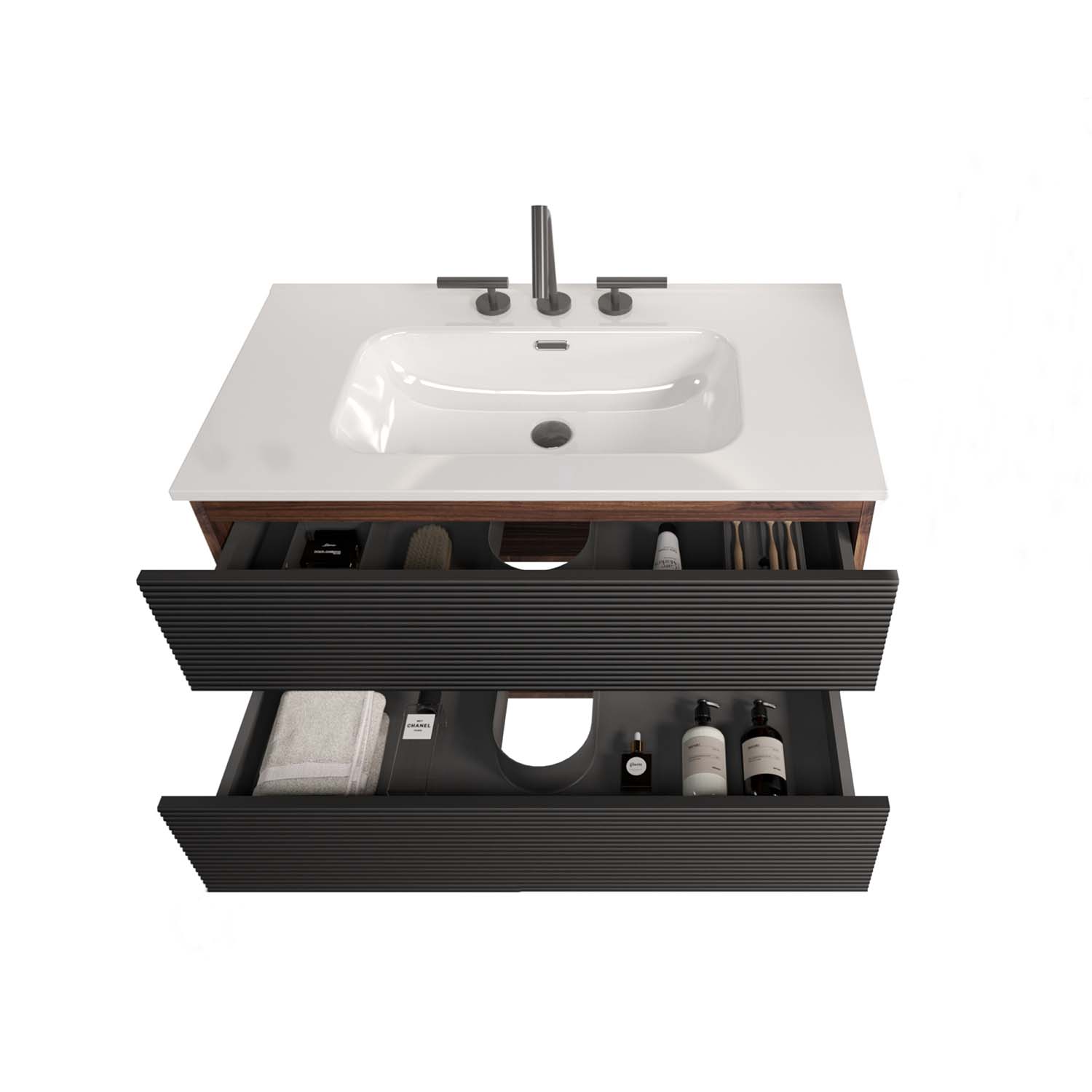 gloria 36" black bathroom vanity with sink