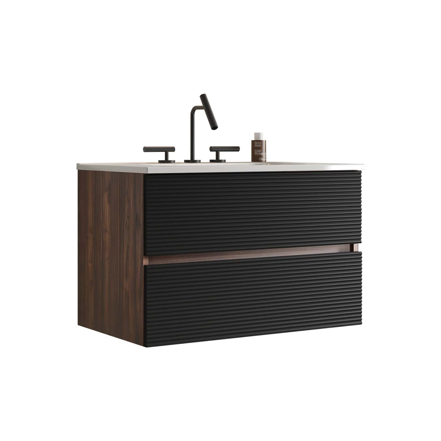gloria 30" black bathroom vanity with sink