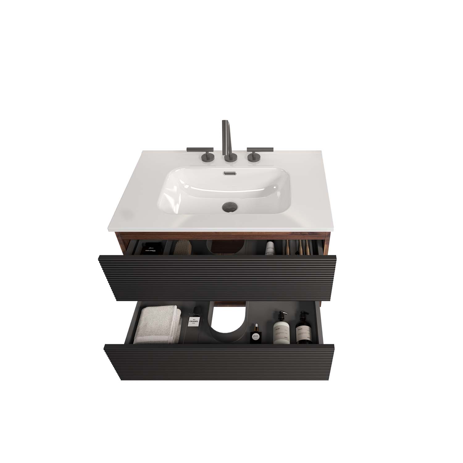 gloria 30" black bathroom vanity with sink