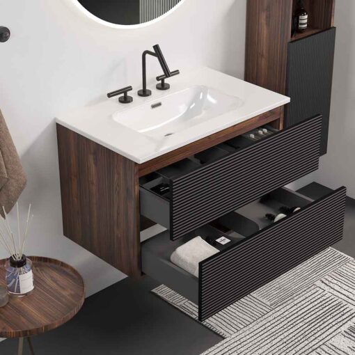 gloria 30" black bathroom vanity with sink