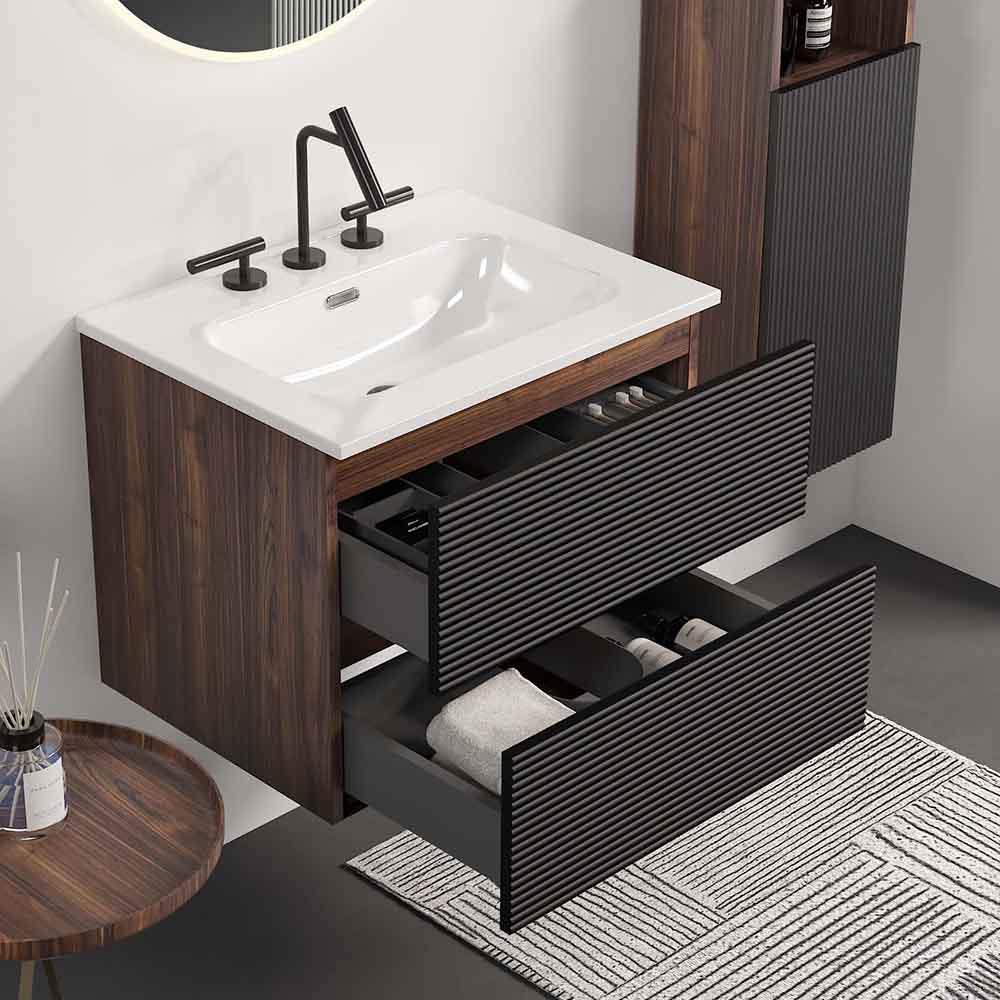 gloria 24" black bathroom vanity with sink