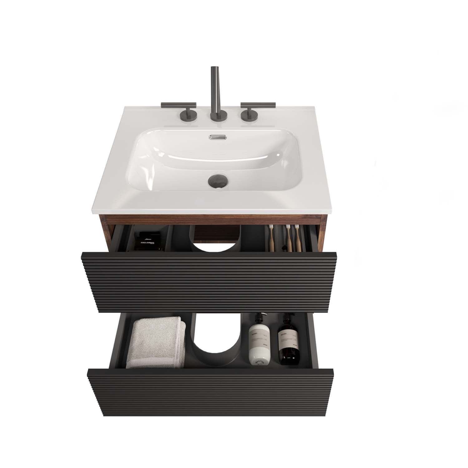 gloria 24" black bathroom vanity with sink