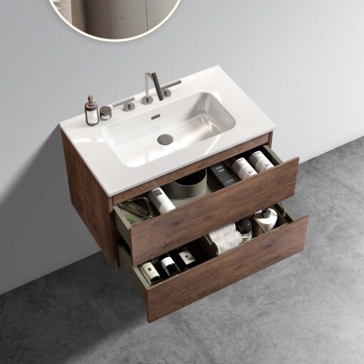 tia 30" walnut bathroom vanity with sink