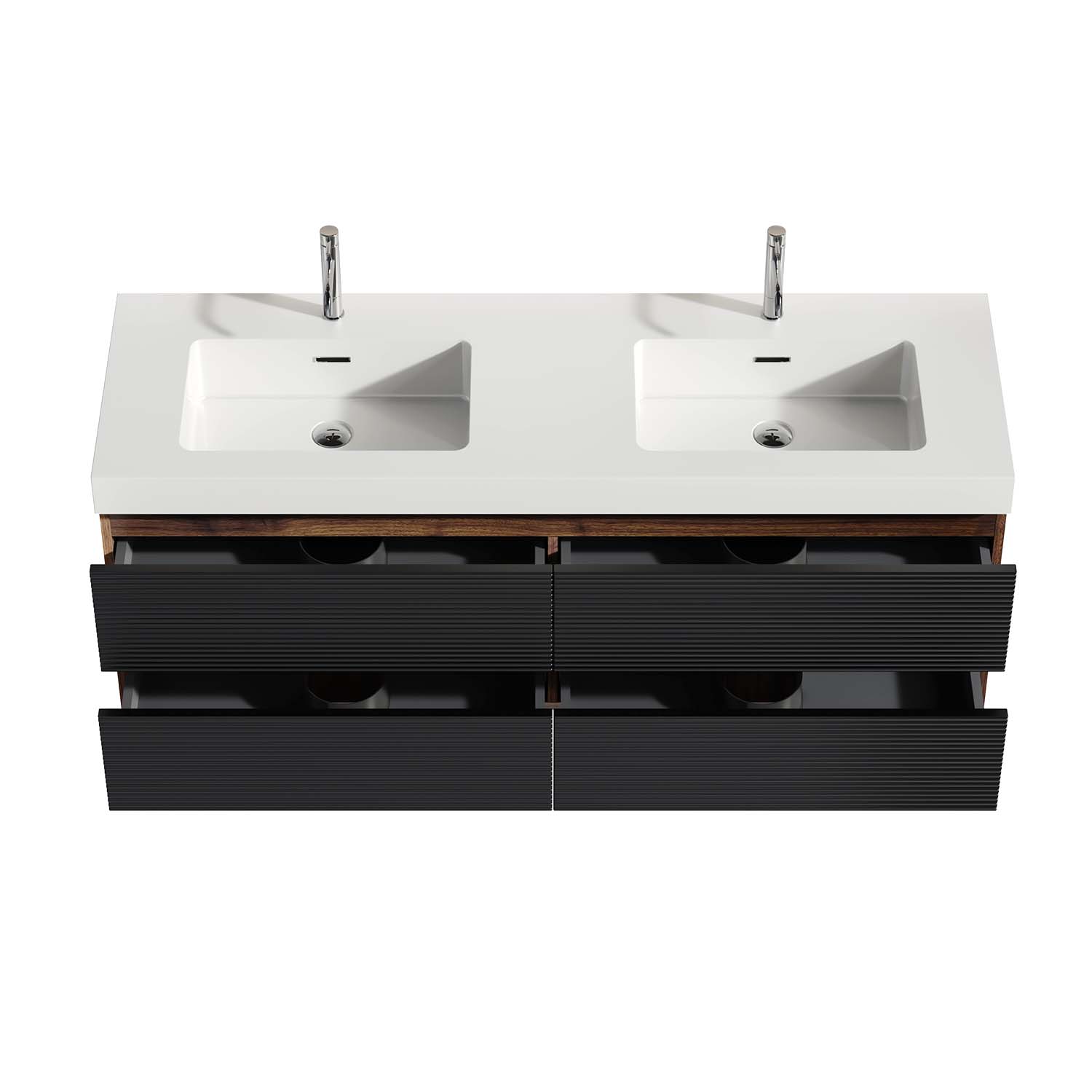 grace 60" black bathroom vanity with sink
