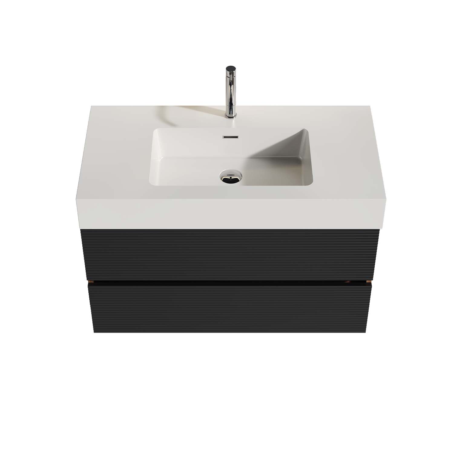 grace 36" black bathroom vanity with sink