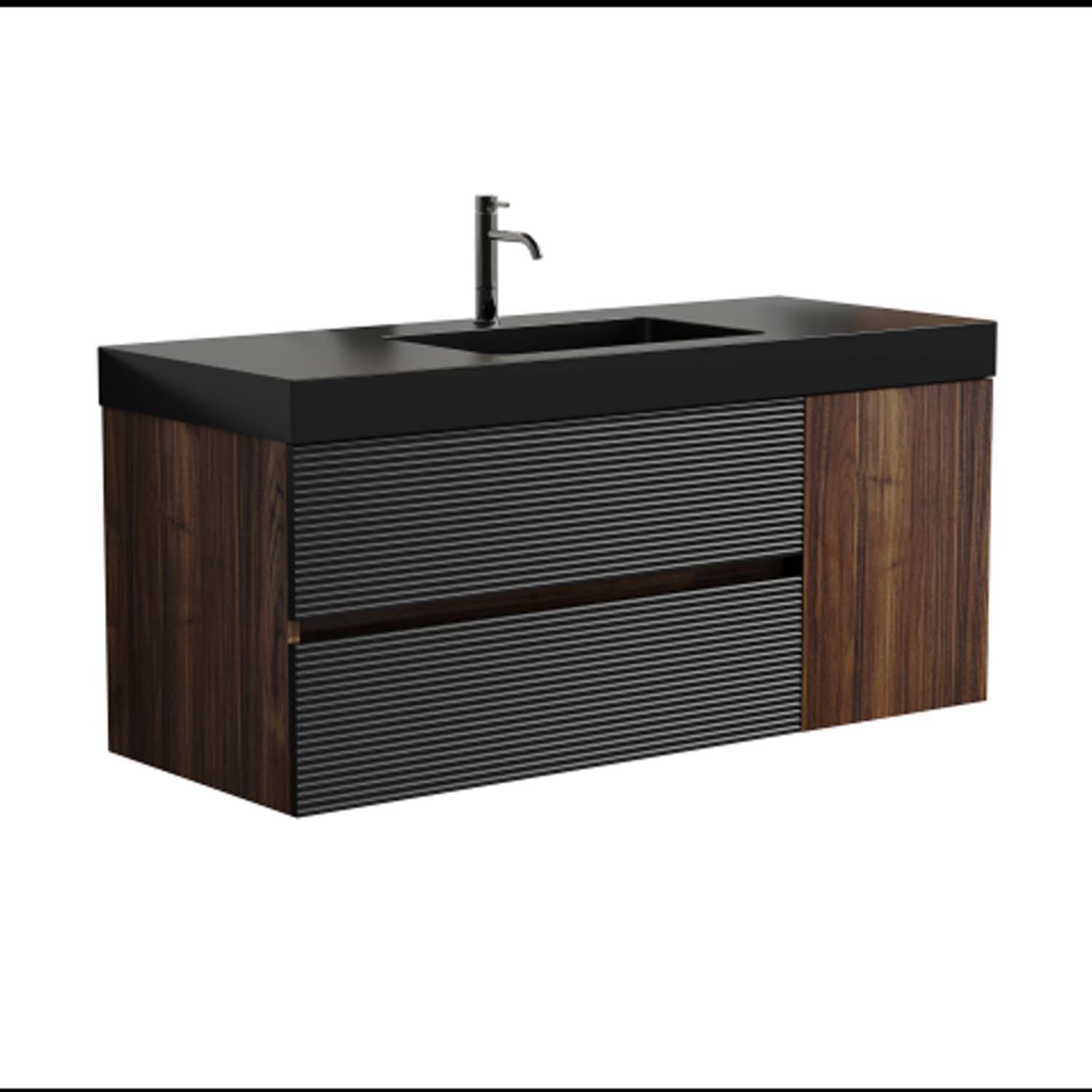 grace 48" walnut bathroom vanity with sink