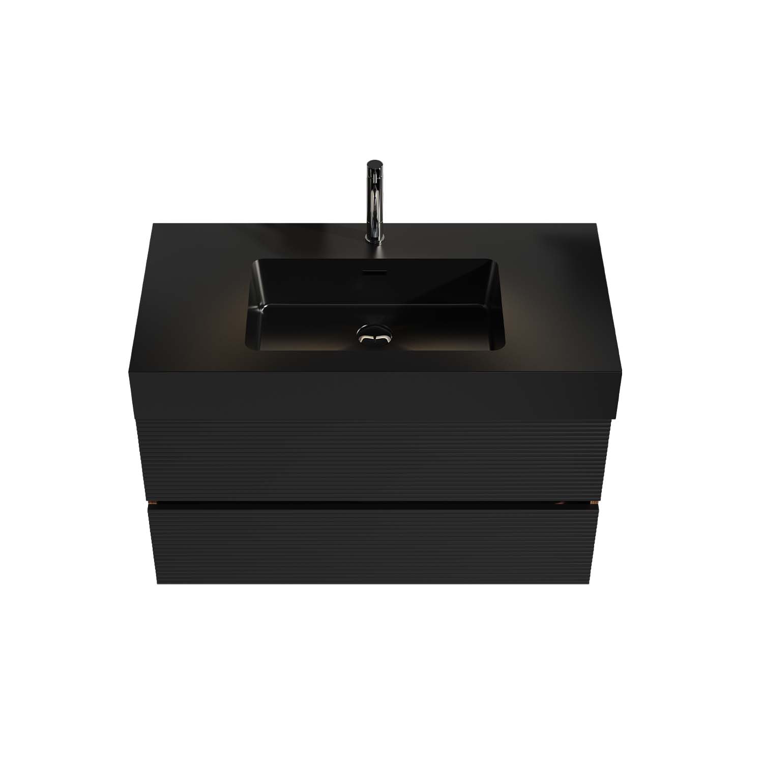 grace 36" black bathroom vanity with sink