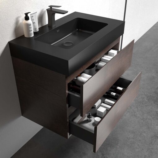 alice 30" walnut bathroom vanity with sink