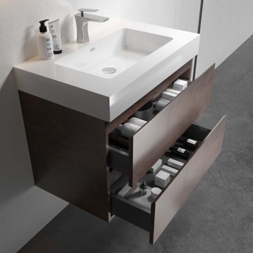 alice 30" walnut bathroom vanity with sink