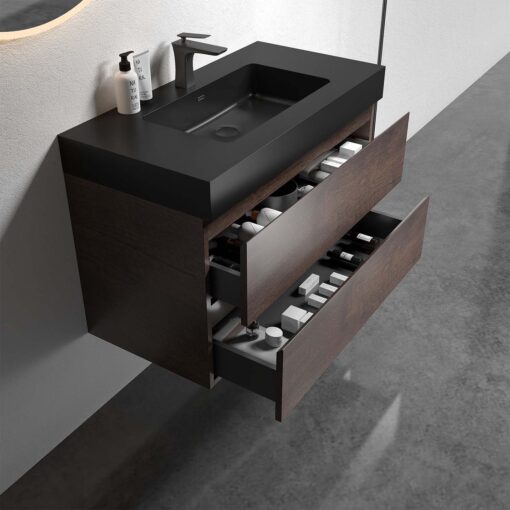 alice 36" walnut bathroom vanity with sink