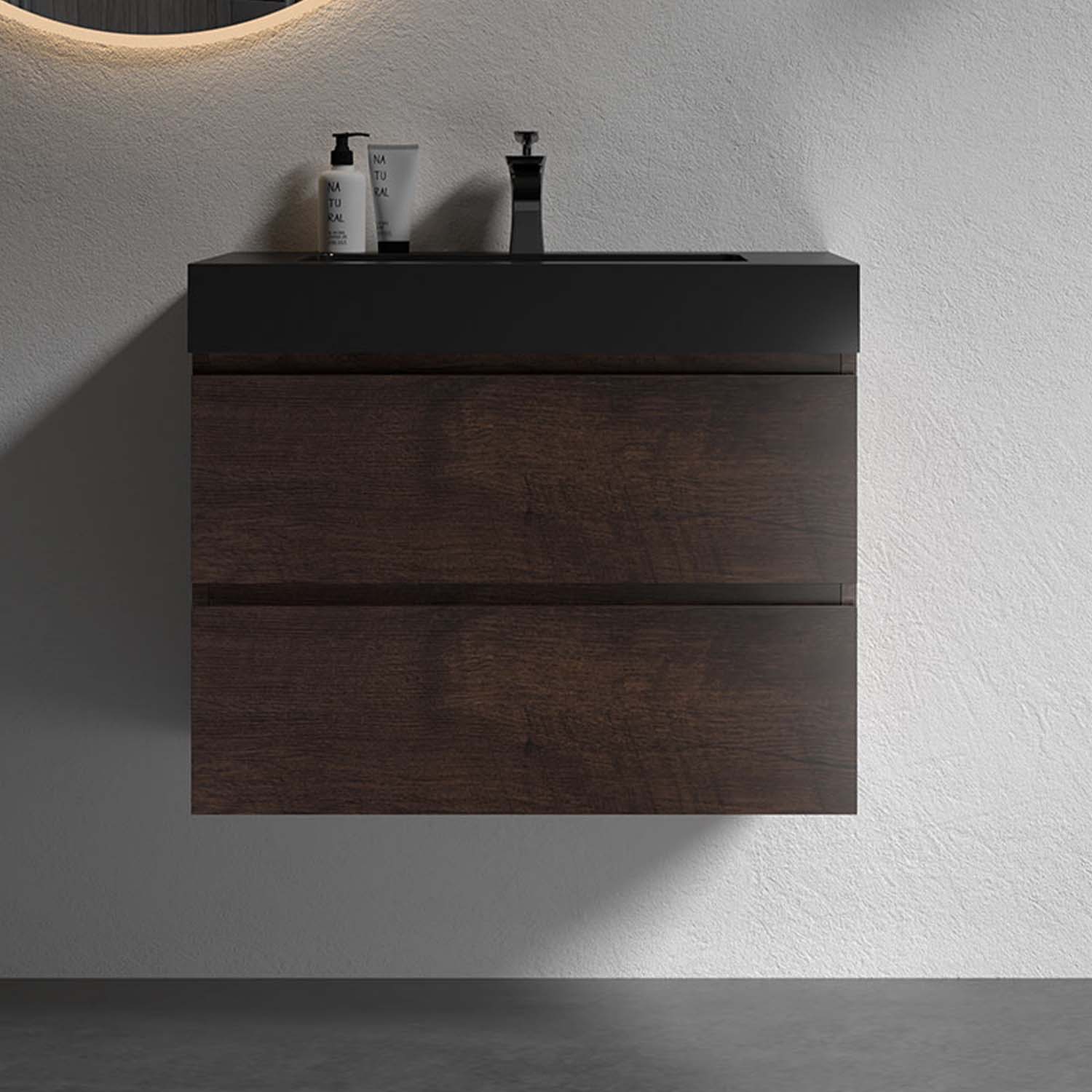 alice 30" walnut bathroom vanity with sink