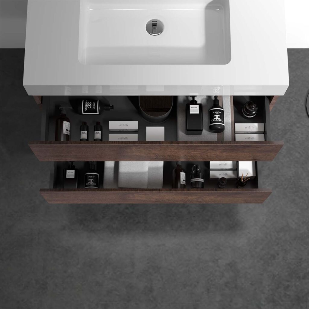 alice 36" walnut bathroom vanity with sink