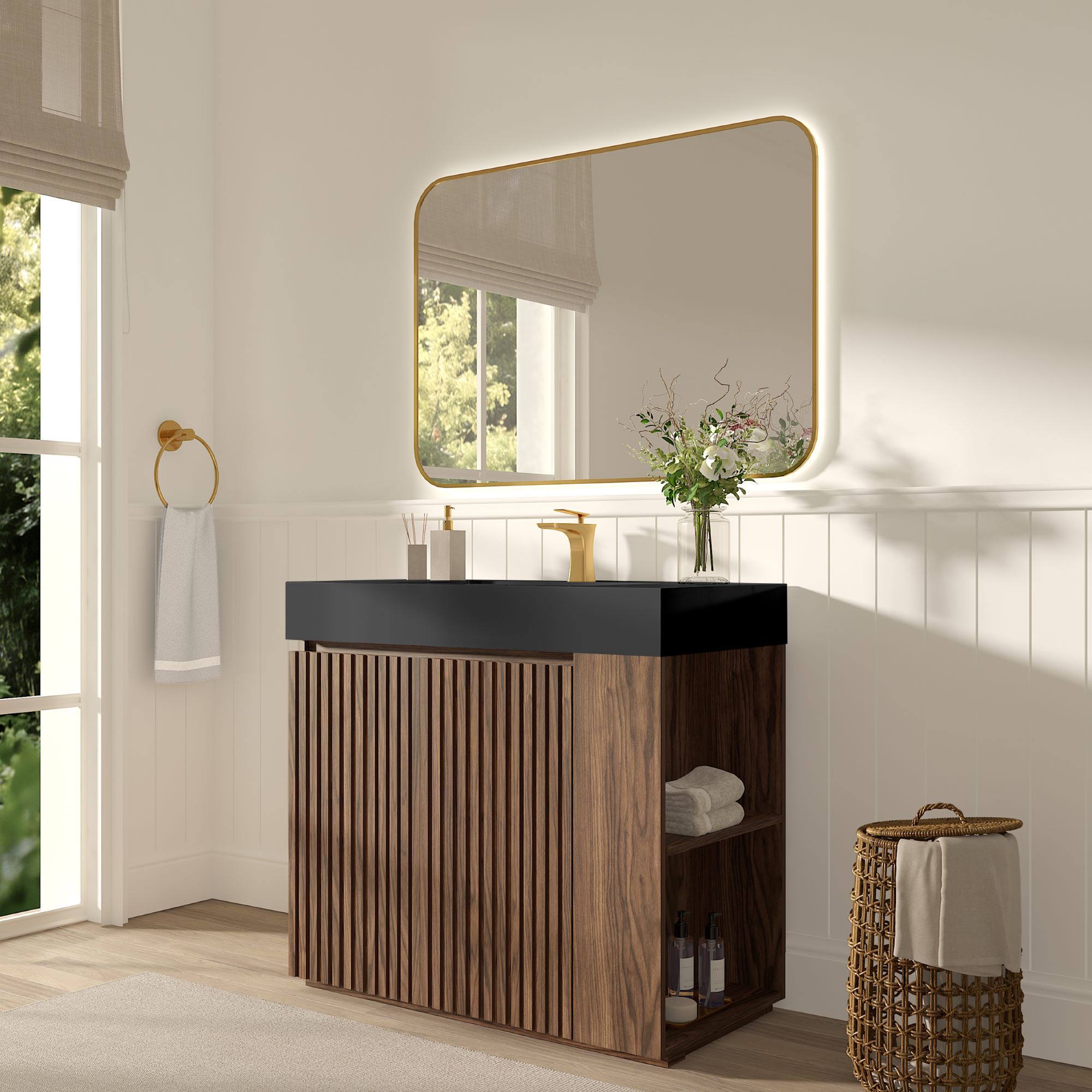 galan 36" winston walnut bathroom vanity