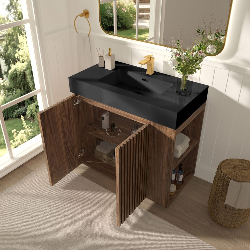 galan 36" winston walnut bathroom vanity