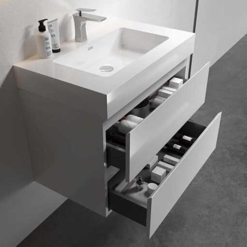 alice 36" white bathroom vanity with sink