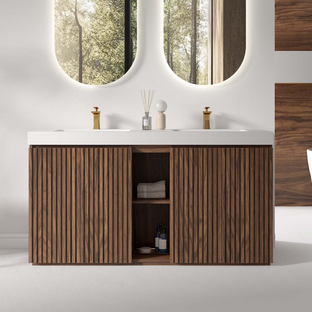 galan 60" walnut bathroom vanity