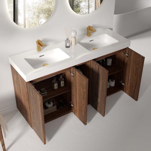 galan 60" walnut bathroom vanity