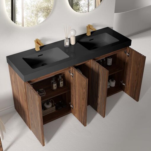 galan 60"walnut bathroom vanity