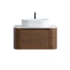 erba 30w walnut bathroom vanity with white sink