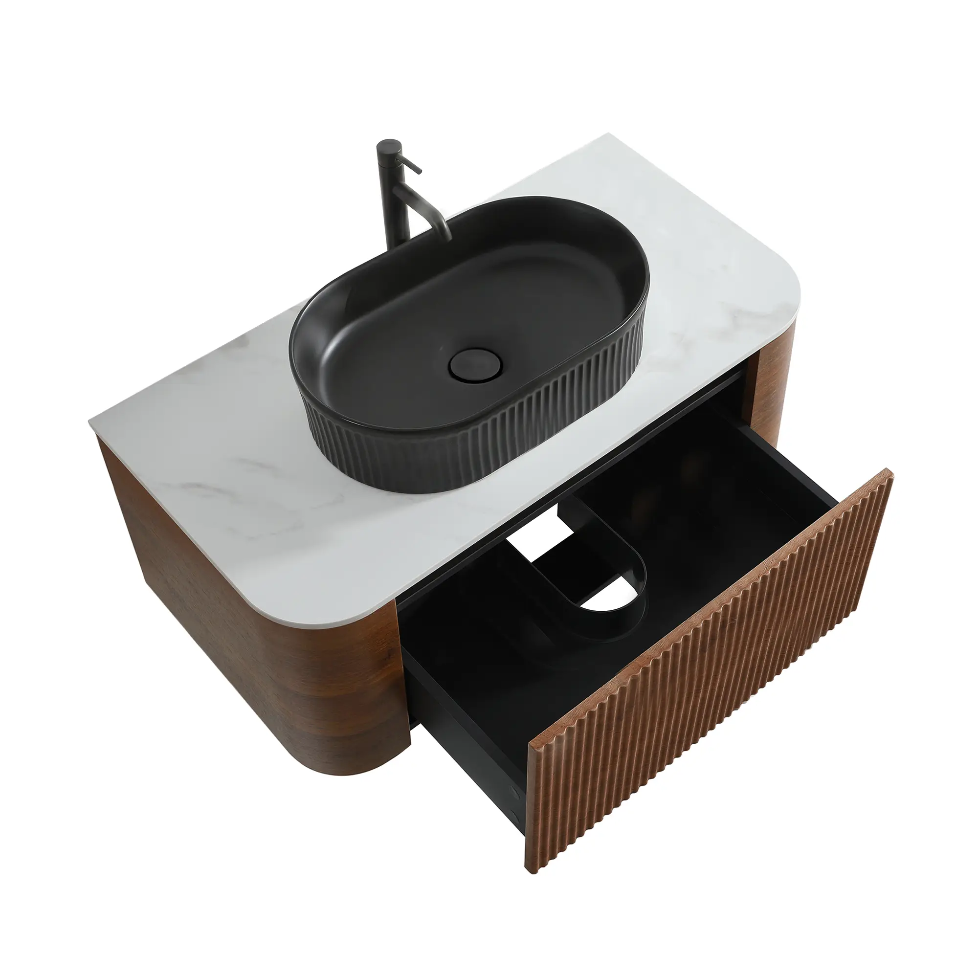 erba 36w walnut bathroom vanity with sink