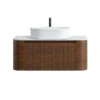 erba 36w walnut bathroom vanity with white sink