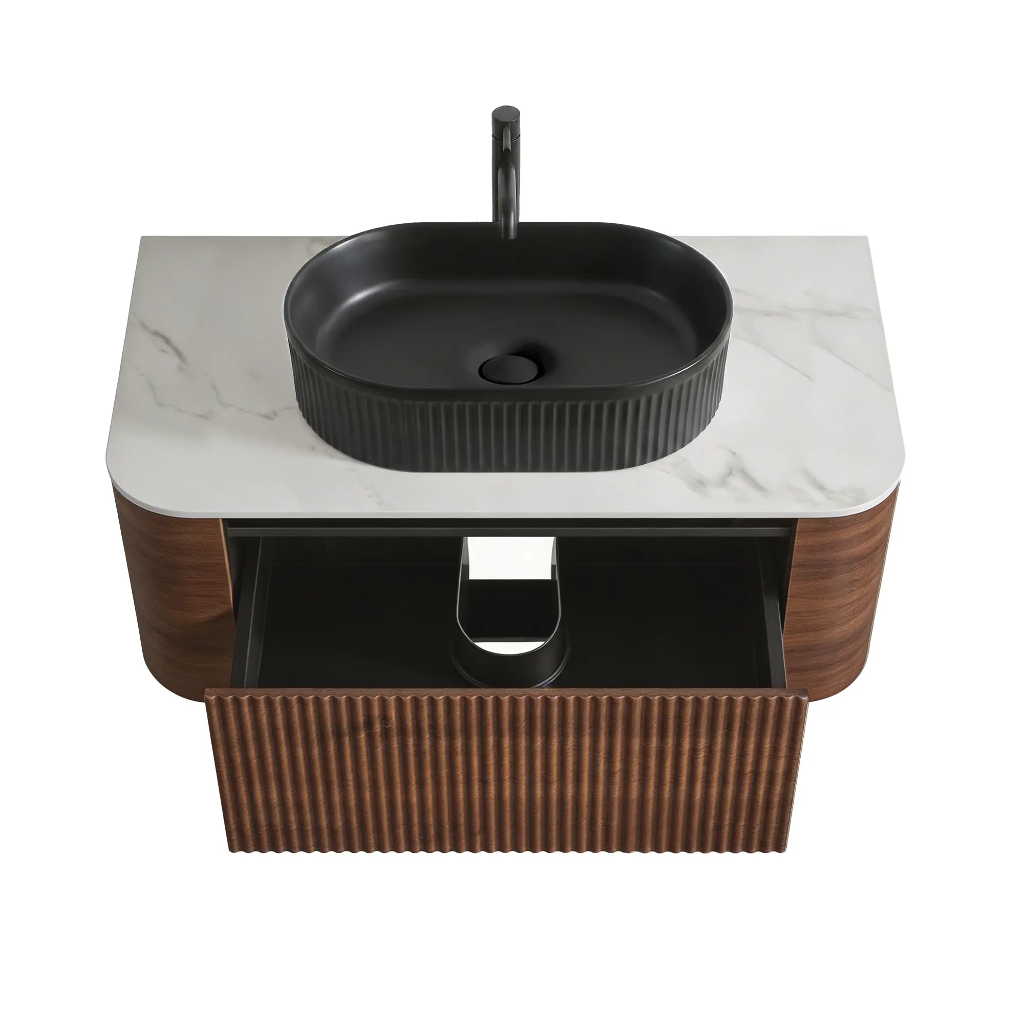 erba 36w walnut bathroom vanity with sink