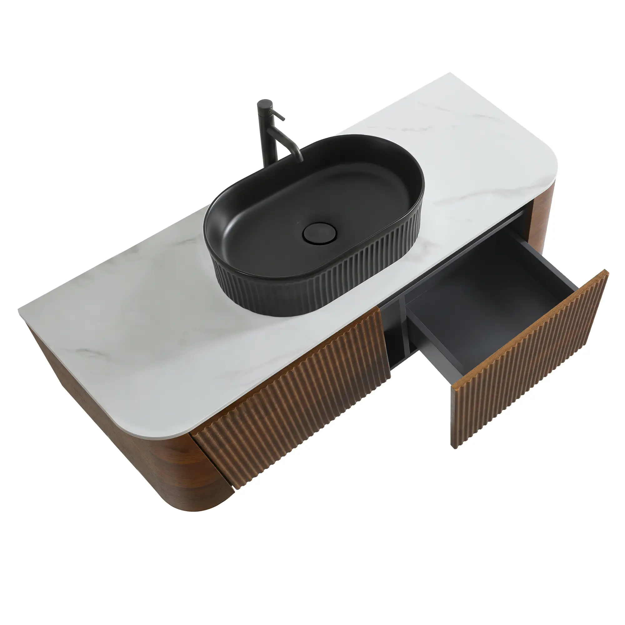 erba 48w walnut bathroom vanity with sink