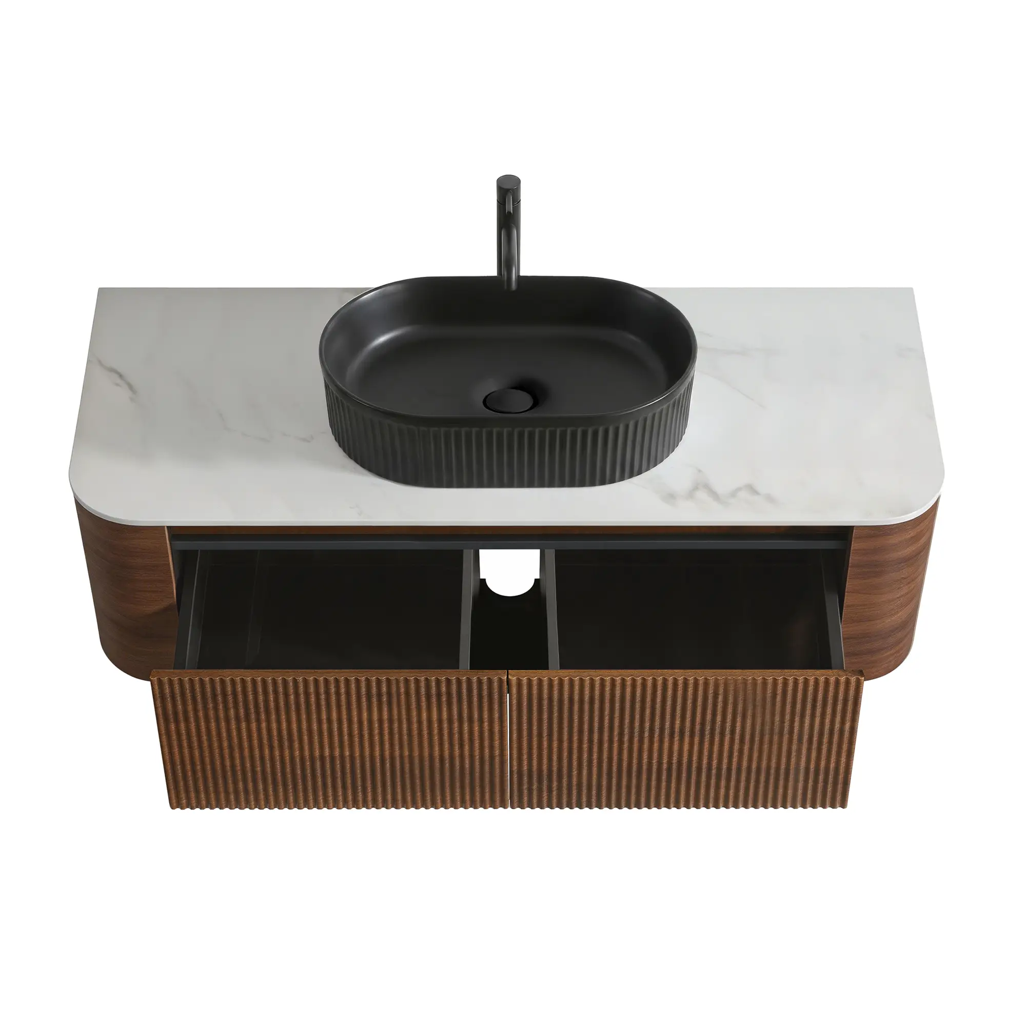 erba 48w walnut bathroom vanity with sink