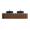 erba 72w walnut bathroom vanity with black sink